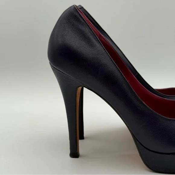Cole Haan Mariela Air Purple Leather Peep Toe Pumps Women 6.5B - Picture 15 of 16